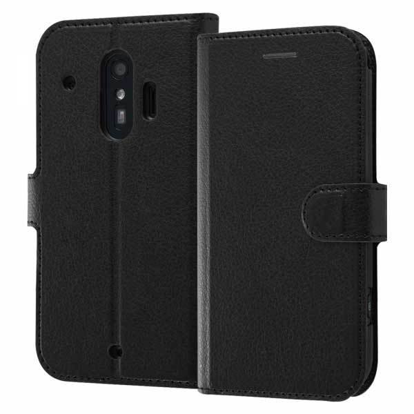 乐天商城 - らくらくスマートフォン me 手帳型ケース ブラック カバー シンプル スタンド カードポケット おしゃれ イングレム RT-KFL1ELC1-BB