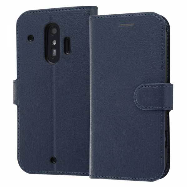 乐天商城 - らくらくスマートフォン me 手帳型ケース ダークネイビー カバー シンプル スタンド カードポケット おしゃれ イングレム RT-KFL1ELC1-DN