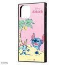 iPhone 12mini 耐衝撃ケース ディズニー リロ&スティッチ ハイブリッド スクエア 四角 シンプル おしゃれ かわいい キャラ イングレム IQ-D...