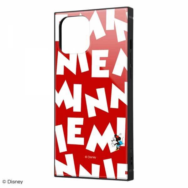 iPhone 12ProMax 耐衝撃ケース ディズニー ミニーマウス_I AM ハイブリッド スクエア 四角 シンプル おしゃれ かわいい キャラ イングレム IQ-DP28K3TB-MN006