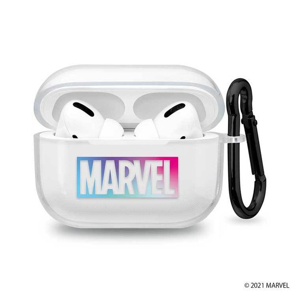 AirPods Pro ケース MARVEL ロゴ ソフトカバー 抗菌 清潔 衝撃吸収 保護 シンプル オシャレ おしゃれ 可愛い かわいい PGA