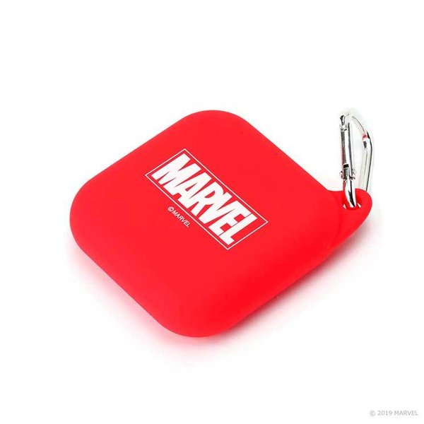 スマートポーチ MARVEL ロゴ レッド ケース イヤホン 小物 収納 カラビナ付 バック シリコン かわいい 可愛い おしゃれ キャラ PGA