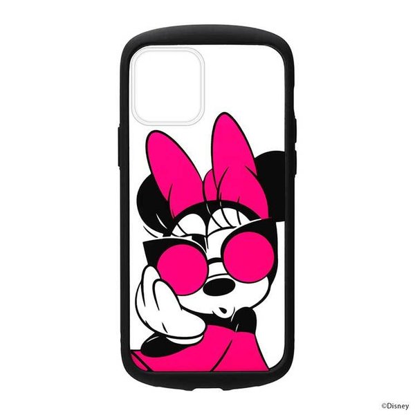 iPhone 12mini ケース ディズニー ミニーマウス ガラスタフケース カバー ラウンド 可愛い かわいい おしゃれ キャラ PGA