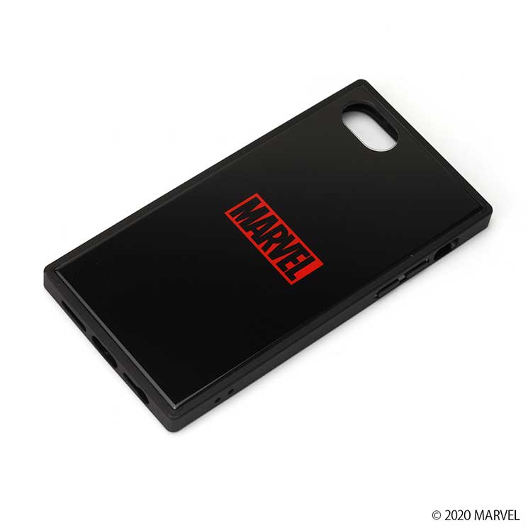 iPhone SE 第3世代 第2世代 8 7 6s 6 ケース MARVEL ロゴ ブラック カバー ガラス ハイブリッド カッコイイ かっこいい シンプル おしゃれ キャラ PGA