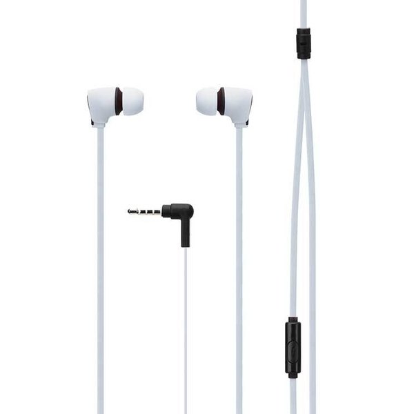 スマートフォン ヘッドホン グレー インナーイヤーヘッドホン ハンズフリー フラットケーブル 1.2m パステル リモコン マイク PGA