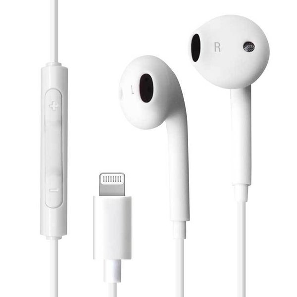 iPhone iPad イヤホン ホワイト Lightningコネクタ 接続 音楽 通話 インナーイヤー ハンズフリー リモコン iOS PGA