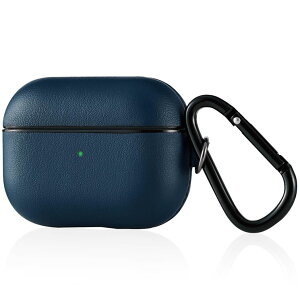 エレコム AirPods Pro ケース ソフトレザー カバー おしゃれ 紛失防止 耐衝撃 カラビナ付き 有線 ワイヤレス充電可能 保護 収納 ヴィーガンレザー ネイビー AVA-AP2PLC2NV通販セール