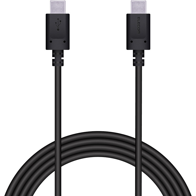 エレコム USB Type-C ケーブル 超 急速充電 2.0m スマホ パソコン タブレット モバイルバッテリー Android データ転送 【 USB-IF正規認証品 】 ブラック MPA-CC20PNBK