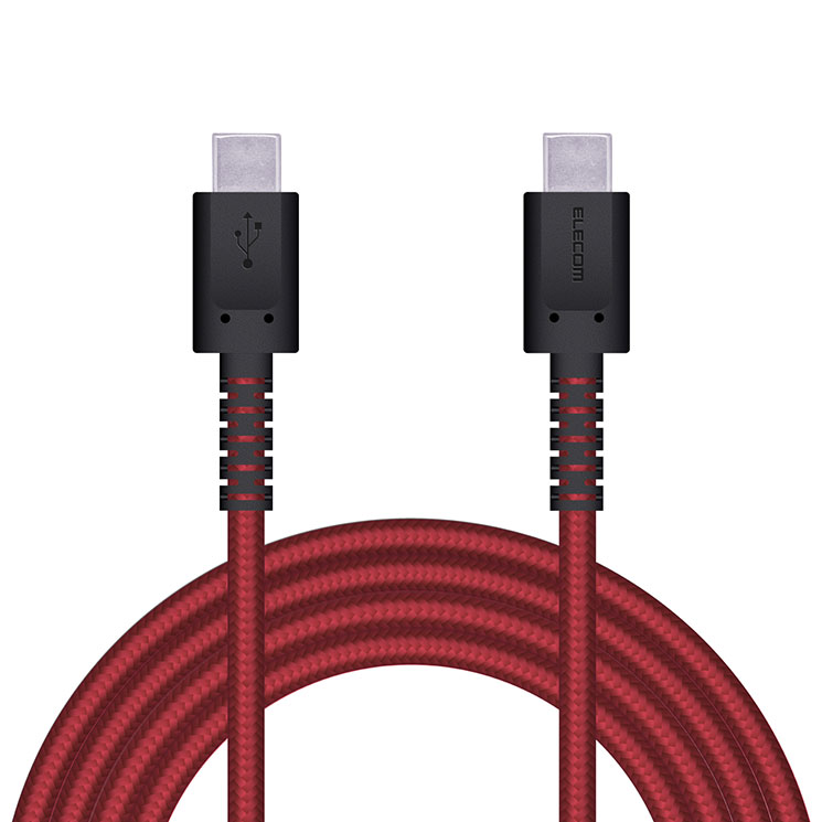 ELECOM USB 케이블 2m Type-C 수컷 - 수컷 단선에 강한 고내구 PD 대응 레드 MPA-CCS20PNRD