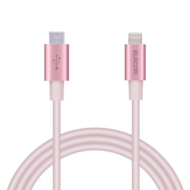 エレコム USB C-Lightningケーブル 準高耐久 1.0m ピンク MPA-CLPS10PN
