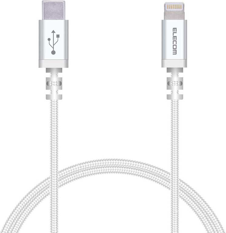 エレコム Type-C to Lightningケーブル (USB PD対応) ライトニング iPhone 充電ケーブル 高耐久 Phone 14/13/12/SE (第2世代) 対応 Apple認証品 1.2m ホワイト