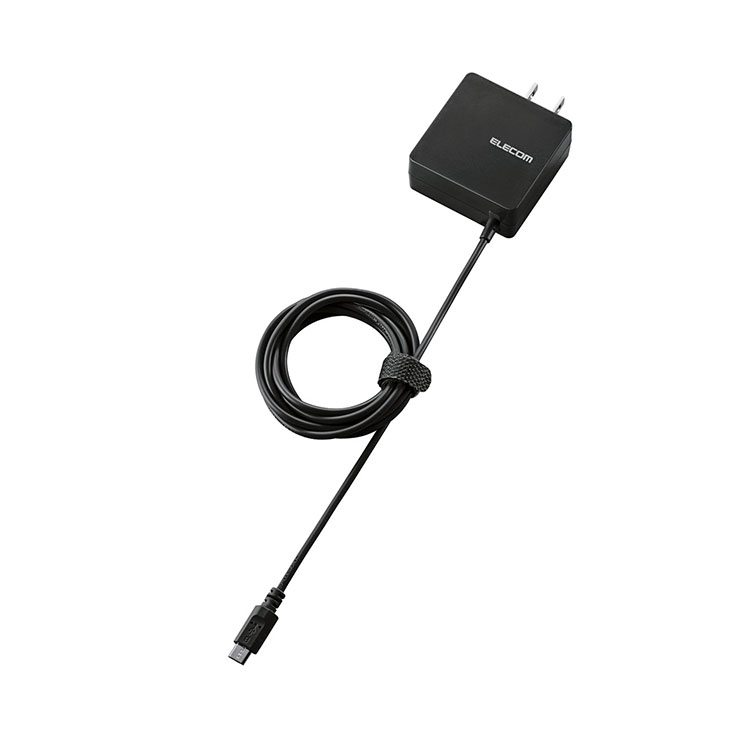 エレコム スマホ充電器 USB充電器 スマートフォン・タブレット用AC充電器 ケーブル一体型 1.8A出力 1.5m ブラック MPA-ACMBC154BK