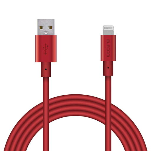 エレコム ライトニングケーブル 2m 準高耐久 Lightning(オス) USB-A(オス) RoHS指令準拠 レッド MPA-UALPS20RD エレコム ライトニングケーブル 2m 準高耐久 Lightning(オス) USB-A(オス) RoHS指令準拠 レッド MPA-UALPS20RD