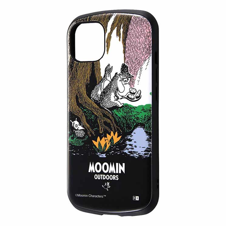 iPhone 13 ケース ムーミン OUTDOORS 焚火1 耐衝撃カバー カメラ 保護 かわいい 可愛い おしゃれ オシャレ シンプル キャラ イングレム