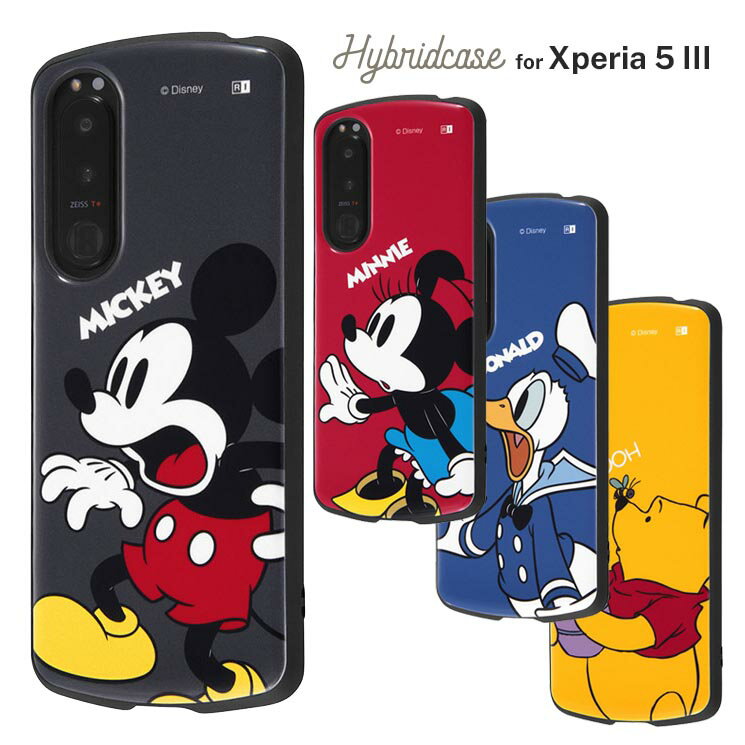 乐天商城 - Xperia 5 III エクスペリア SO-53B SOG05 ケース ディズニー ミッキーマウス ミニーマウス ドナルドダック プー 耐衝撃 カバー カメラ保護 かわいい 可愛い おしゃれ オシャレ シンプル キャラ イングレム