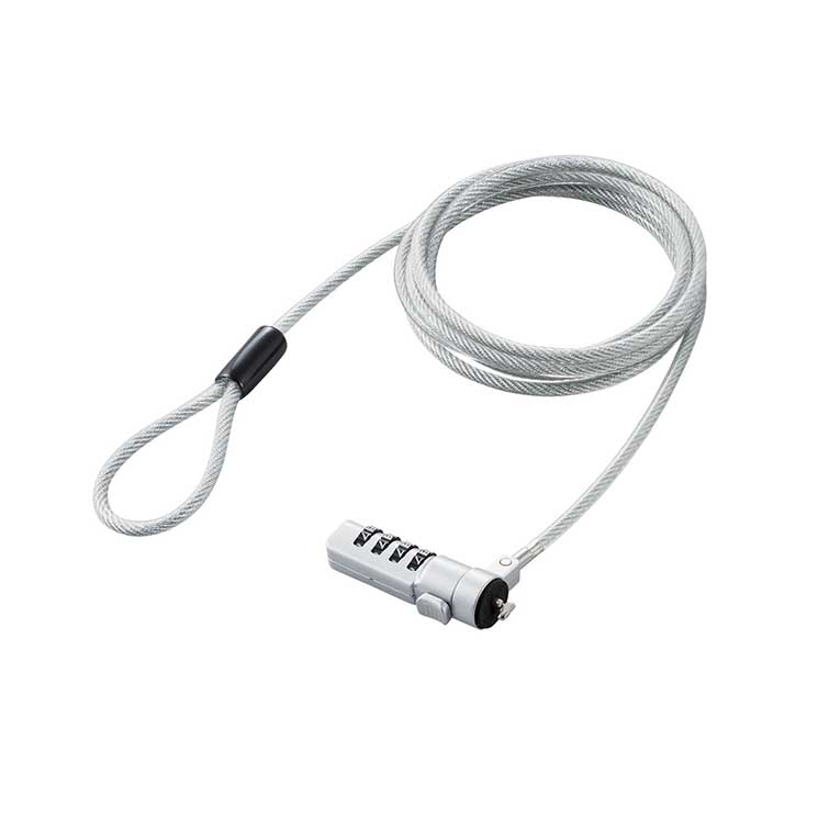 エレコム セキュリティワイヤー 小型 首振り90度 ヘッド部360度回転 ELECOM