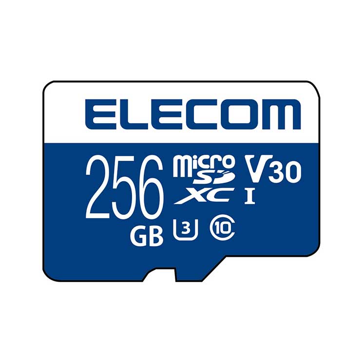 ■メモリ規格：microSDXC ■スピードクラス：Class10,UHS-I,U3,V30 ■インターフェイス：microSD ■メモリ容量：256GB ■最大転送速度：読み出し:80MB/s,書き込み:60MB/s ■最低保証速度：30MB/s(※UHS-I対応機器使用時) ■外形寸法：幅15.0mm×高さ11.0mm×奥行1.0mm ■重量：約0.4g ■保証期間：1年(データ復旧サービス含む) ■付属品：SD変換アダプタ×1 ■その他：「JIS防水保護等級7(IPX7)」に準拠(※)本体のみ関連商品microSD カード 256GB Class10 UHS-I U3 ...マイクロSDカード microSDXC 128GB Class10 U...エレコム マイクロSDカード 512GB class10対応 高速デー...13,980円11,800円21,000円SDカード SDXC 128GB Class10 UHS-I U3 V...エレコム マイクロSDカード microSDXC 128GB Clas...エレコム マイクロSD カード 16GB UHS-I 高速データ転送 ...15,380円9,280円3,580円エレコム マイクロSD カード 32GB UHS-I 高速データ転送 ...エレコム SD カード 16GB UHS-I 高速データ転送 データ復...エレコム SDカード 512GB class10対応 高速データ転送 ...4,680円3,580円22,480円SDカード SDHC 16GB Class10 UHS-I U1 80...SDカード SDXC 64GB Class10 UHS-I U1 80...エレコム マイクロSDカード microSDXC 64GB Class...1,680円3,800円5,000円