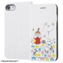 iPhone SE(第2世代) 8 7 手帳型ケース ムーミン お花畑 カバー マグネット スマート カードポケット おしゃれ 可愛い かわいい イングレム I...