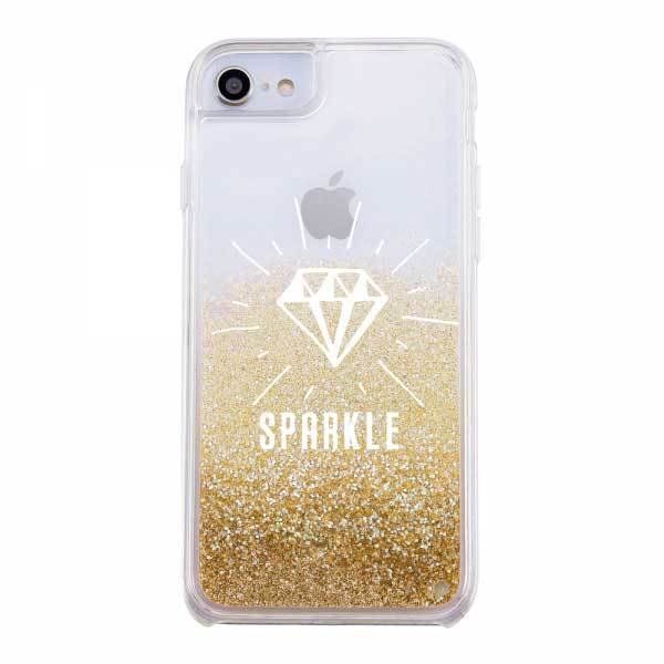 iPhone SE(第2世代) 8 7 グリッターケース SPARKLE ゴールド ラメ カバー キラキラ 保護 かわいい おしゃれ 可愛い イングレム IJ-P76LG1G-BV070