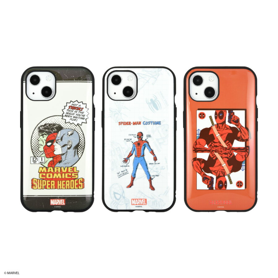 iPhone 13 ケース MARVEL マーベルヒーローズ スパイダーマン デッドプール 耐衝撃カバー IIIIfit シンプル おしゃれ オシャレ キャラ グルマン