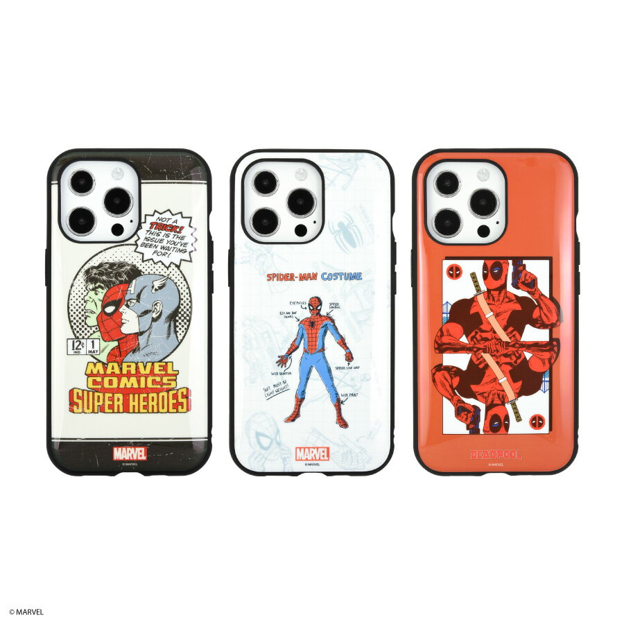 iPhone 13Pro ケース MARVEL マーベルヒーローズ スパイダーマン デッドプール 耐衝撃カバー IIIIfit シンプル おしゃれ オシャレ キャラ グルマン