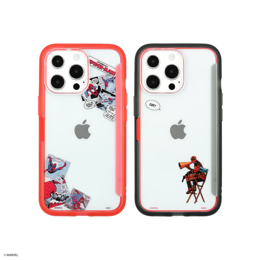 iPhone 13Pro ケース MARVEL スパイダーマン デッドプール SHOWCASE+ カバー クリア 透明 シンプル かわいい 可愛い おしゃれ オシャレ キャラ グルマン