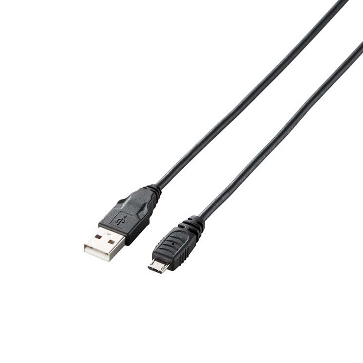 エレコム USB2.0ケーブル A-microBタイプ ノーマル 2m ブラック ELECOM