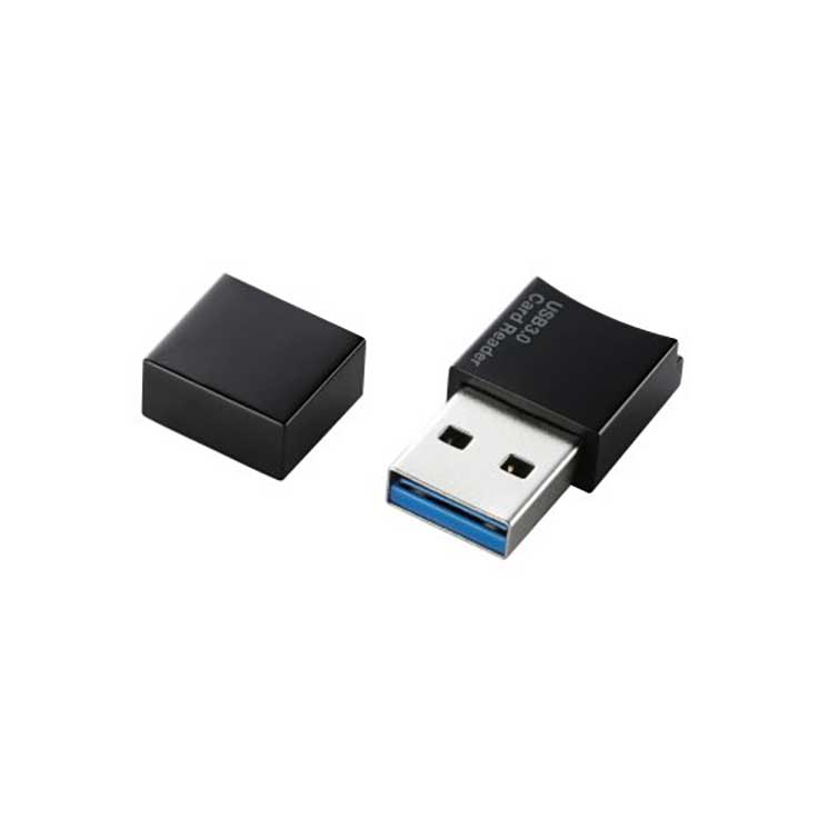 エレコム メモリリーダライタ microSD専用 USB3.0 ストラップ付 ブラック ELECOM
