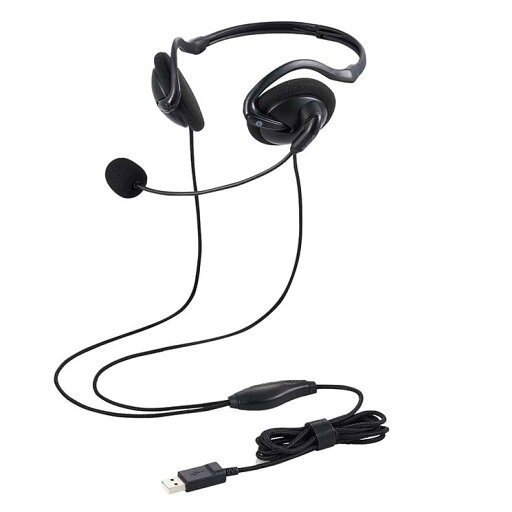 エレコム ヘッドセット ネックバンド 有線 両耳 USB 折りたたみ式 軽量 黒 ELECOM エレコム ヘッドセット ネックバンド 有線 両耳 USB 折りたたみ式 軽量 黒 ELECOM