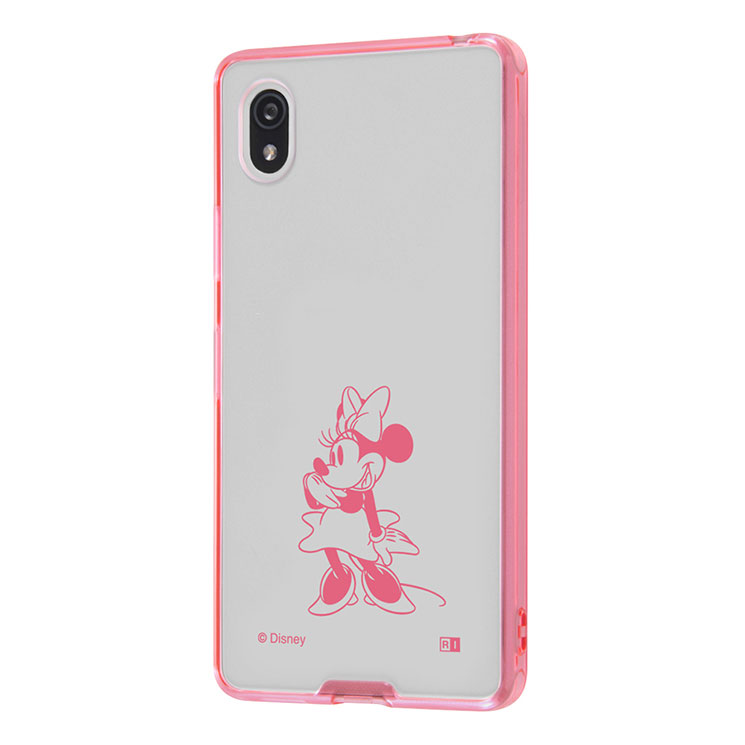 乐天商城 - Xperia Ace III エクスペリア SO-53C , SOG08 ケース ディズニー ミニーマウス ハイブリッドカバー Charaful クリア 透明 かわいい 可愛い おしゃれ オシャレ シンプル キャラ レイアウト