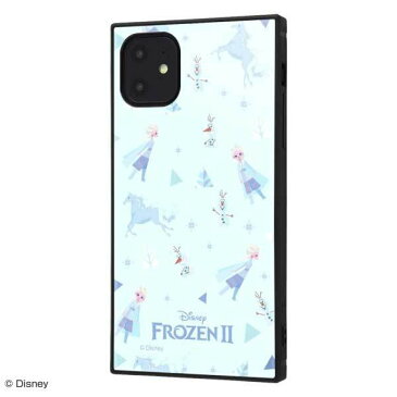 iPhone 11 耐衝撃ケース ディズニー アナと雪の女王 ハイブリッドカバー KAKU スクエア 四角 キャラ おしゃれ かわいい 可愛い イングレム IQ-DP21K3TB-FR005