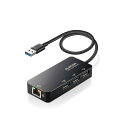 エレコム LANアダプター 有線 タイプA Giga USBハブ付 USB-A×3 USB3.2 Gen1 3.1 Gen1 3.0 10 100 1000Mb...