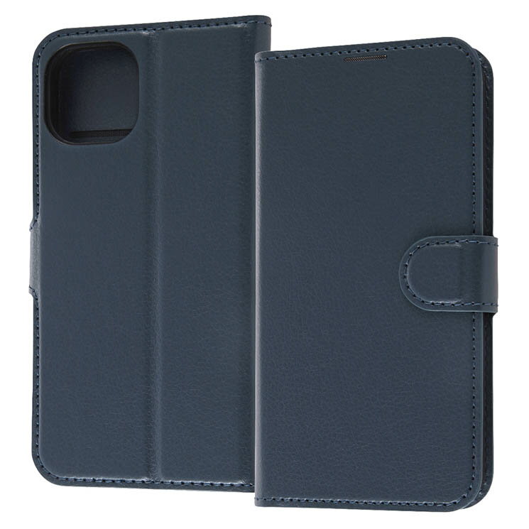 iPhone 14 iPhone 13 手帳型 スマホ ケース カバー シンプル ダーク ネイビー 耐衝撃 カード 収納 ポケット ストラップホール 付 スタンド 機能(2.0)