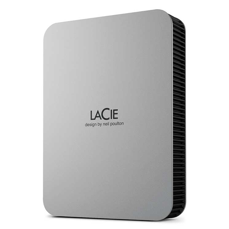 エレコム LaCie 外付け HDD 4TB ポータブル Mobile Drive USB3.2 USB Type-C×1 3年保証 Toolkit付属 【 Windows Mac iPad 】対応 ムーン・シルバー