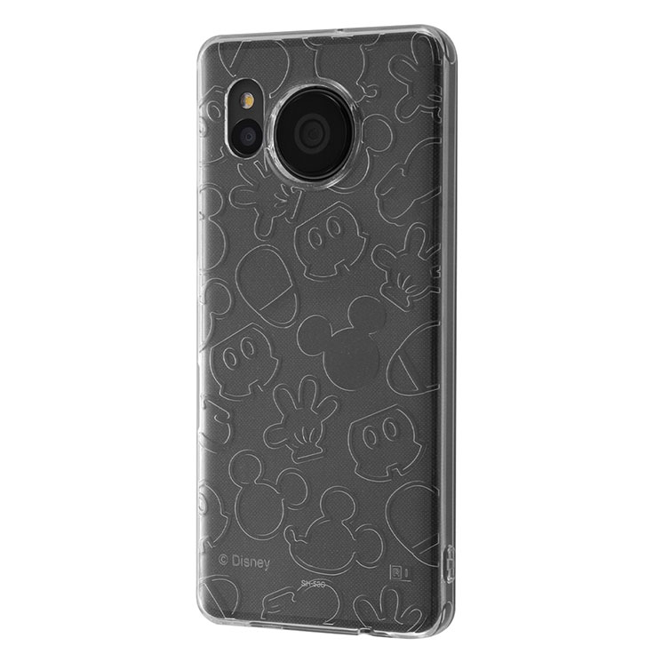 AQUOS sense7 クリア スマホ ケース カバー 『 ディズニー 』 ミッキーマウス SH-53C SHG10 キャラクター グッズ ラメ入り キラキラ クリア 透明 TPU 傷に強い 耐衝撃 頑丈 丈夫 柔らかい ストラップホール 付 エアクッション