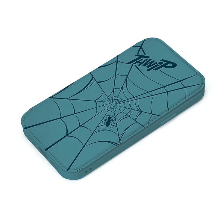 iPhone 14 Plus Flip Case - Marvel Spider-Man Cover - Stylish and Cute Smartphone Case with Card Pockets - Blue/Green - Transparent/Clear Back - Shockproof and Durable - PG-DGF22R20SPM