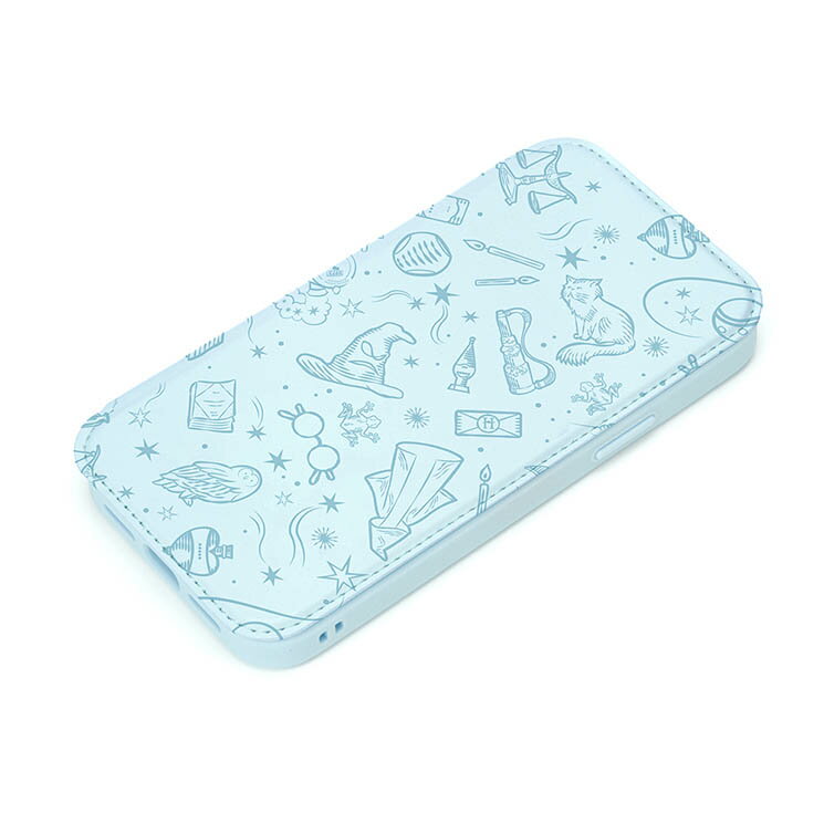 iPhone 14 Pro 手帳型 ケース ハリーポッター カバー スマホケース おしゃれ かわいい カード ポケット 収納 ブルー 背面 透明 クリア アイフォン アイホン 耐衝撃 頑丈 PG-WGF22Q04HAP