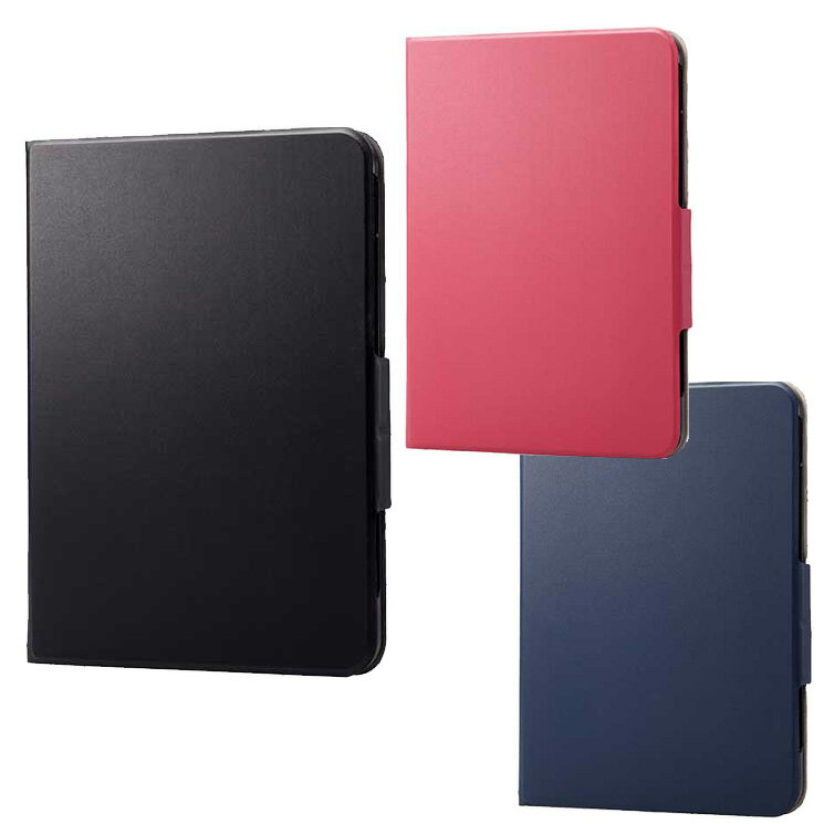 エレコム iPad 10.9インチ 第10世代 ( 2022 ) 用 ケース ソフトレザー カバー 手帳型 スリープ対応 マグネット フラップ フリーアングル カードポケット付 ブラック ブラック/ネイビー/ピンク