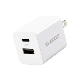 エレコム USB Type-C 充電器 PD 対応 最大出力20W タイプC ×1 USB A ×1 【 iPhone iPad Air Galaxy Xperia AQUOS OPPO Android 各種 他 】 スイングプラグ ホワイト ELECOM