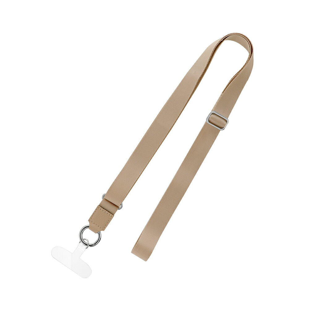 スマホショルダー ストラップ 紐 太い 平 ヒモ ベージュ スマートフォン 多機種対応 ネックストラップ SHOULTY MULTI STRAP 長さ調節可能 シンプル