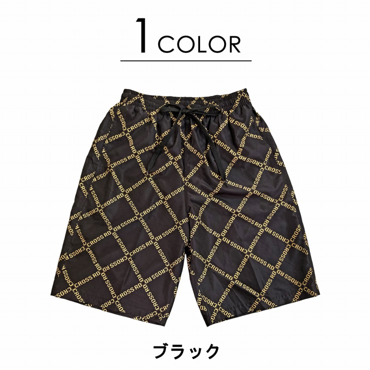 【メール便 送料無料 】【CROSSROAD 】モノグラム プリント サーフパンツ メンズ 海水パンツ 海パン ビッグサイズ M L LL 3L 4L 5L 6L 水陸両用 トレーニング ジム サウナ ハーフパンツ トランクス型 水着 海水浴 リゾート プール