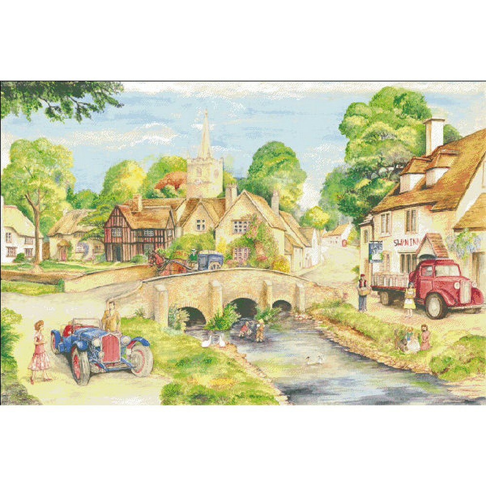 クロスステッチ キット Old English Country Village 25ct - HAED(Heaven And Earth Designs)上級者 全面刺し