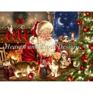 クロスステッチキット25ctルガナKitten Christmas - HAED(Heaven And Earth Designs)