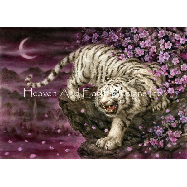 クロスステッチ キット White Tiger Cherry Blossoms-Heaven And Earth Designs(HAED)上級者 全面刺し