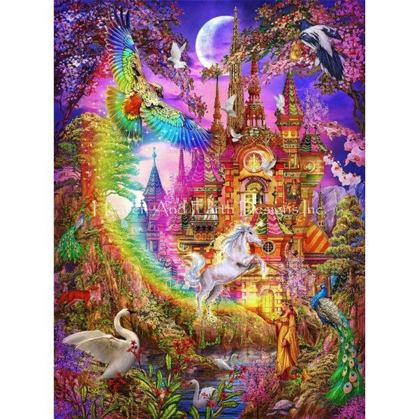 クロスステッチ キット HAED Rainbow Castle 25ct -Heaven And Earth Designs上級者 全面刺し