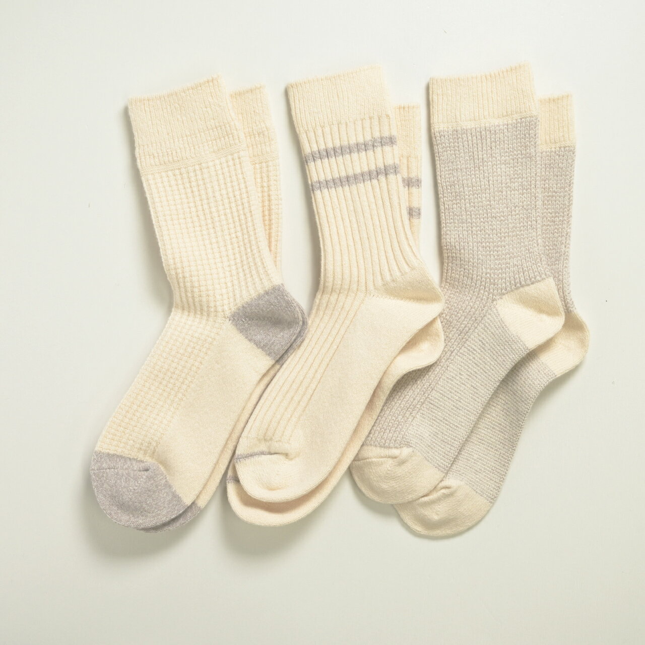 ロトト ROTOTO リサイクル コットン ウール デイリー 3 パック ソックス RECYCLE COTTON WOOL DAILY 3 PACK SOCKS 靴下 レッグウェア ホワイト グレー ブラック メンズ レディース R1492 【送料無料】1121 2