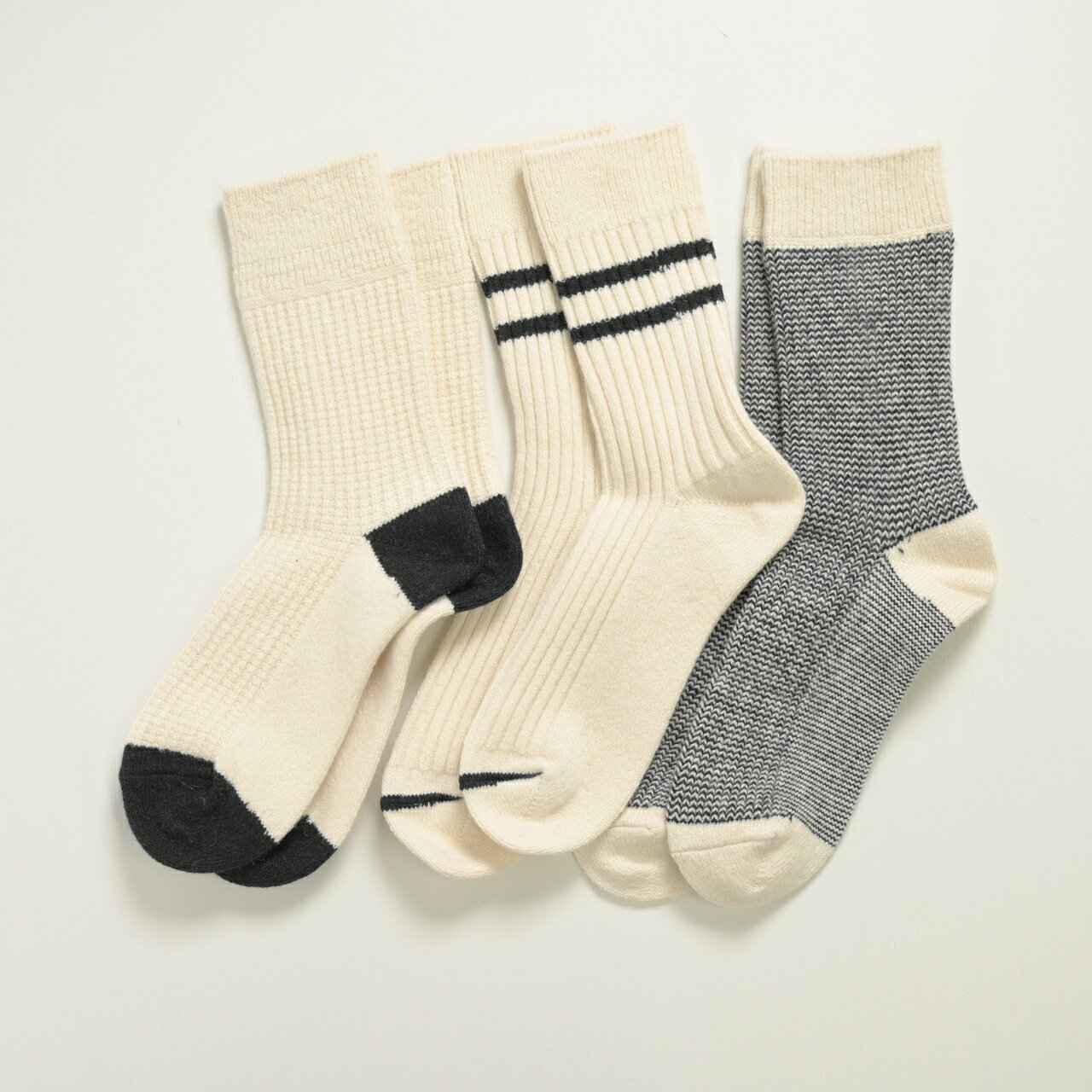 ロトト ROTOTO リサイクル コットン ウール デイリー 3 パック ソックス RECYCLE COTTON WOOL DAILY 3 PACK SOCKS 靴下 レッグウェア ホワイト グレー ブラック メンズ レディース R1492 【送料無料】1121 3