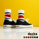 デカ 靴下 レディース デカクオリティソックス decka Quality socks スケーター ソックス 80`s Skater Socks 靴下 ミドル丈 リブソックス ボーダー ストライプ メンズ レディース de-40 【メール便可】