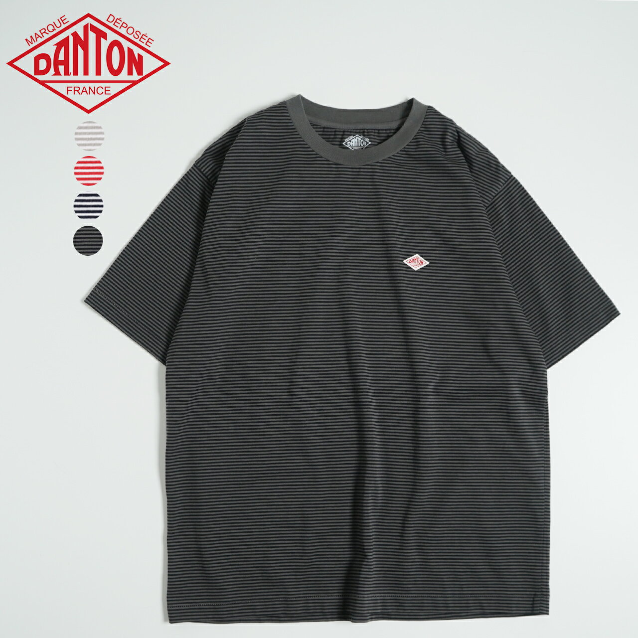 ダントン DANTON ボーダー インナー Tシャツ T/C INNER T-SHIRT クルーネック 半袖 カットソー メンズ レディース DT-C0195CVT DT-C0196CVT 【送料無料】【クーポン対象外】のサムネイル