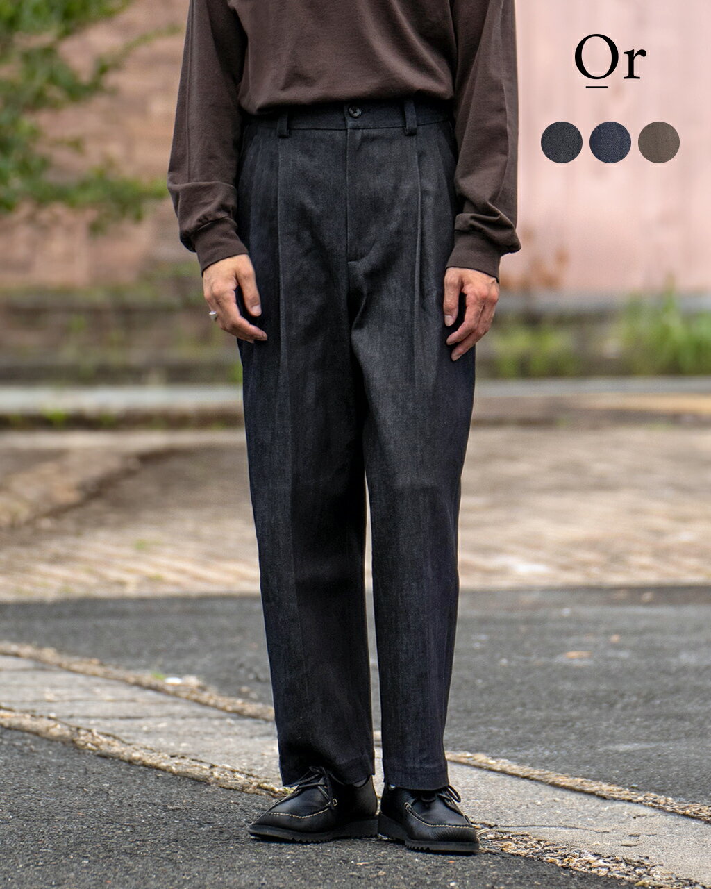  Or ǥ˥ å ѥ DENIM TUCK PANTS ܥȥॹ 󥦥å ͥӡ ֥饦  ǥ OR...